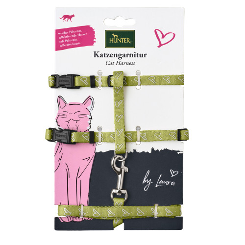 貓頸圈+牽帶 "By Laura"
淺綠