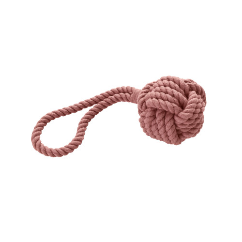 Dog Toy Ball With Handloop Inari M, Pastel Red